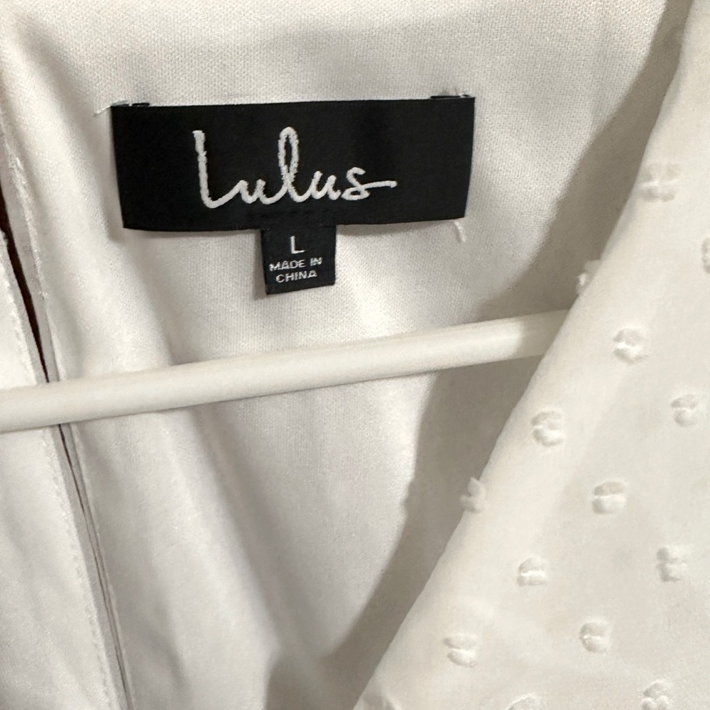-SALE-Lulus MeadowLake White Swiss Dot Lace Bell Sleeve Romper - Picture 10 of 14